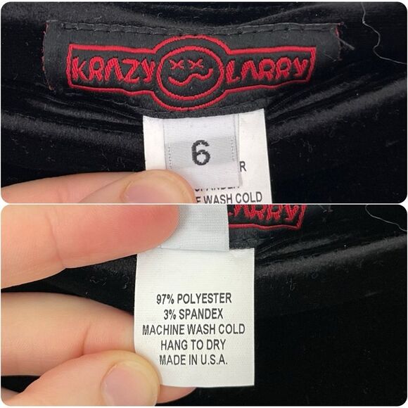 Krazy Larry Long Velvet Pull-On Pants in Black Velvet - Picture 6 of 7